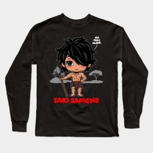 Emo Sapiens Funny Cool Homo Sapiens Punk Prehistoric Evolution Gift Long Sleeve T-Shirt